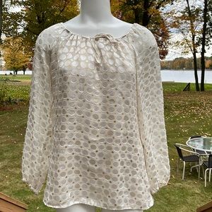 White House Black Market luxe silk blouse M